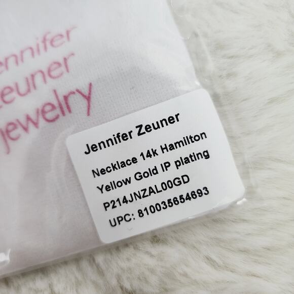 NWT Jennifer Zeuner Hamilton Snake Chain Necklace 14K Gold Plated Vermeil - Picture 9 of 9